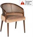 Кресло деревянное с обивкой Caris Belt граб, соломка, ткань Фото 1