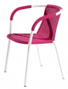 Кресло плетеное Et al. (Metalmobil) 001 сталь, ПВХ белый, пурпурный Фото 1