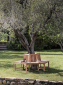 Скамейка деревянная шестиугольная Giardino Di Legno Classica Exa тик Фото 4
