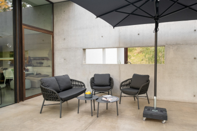 Столик металлический кофейный Grattoni Island алюминий антрацит Фото 11