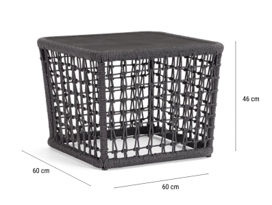 Столик кофейный плетеный Garden Relax Kollar алюминий антрацит Фото 2