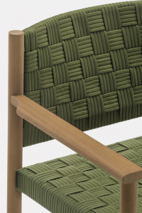 Кресло деревянное плетеное PEDRALI Griante тик, роуп натуральный, зеленый Фото 5