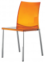 Стул прозрачный PEDRALI Kuadra сталь, поликарбонат оранжевый Фото 1