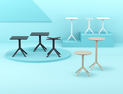 Стол пластиковый Siesta Contract Sky Table 80 сталь, пластик черный Фото 11