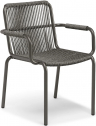 Кресло металлическое плетеное SNOC Nicole алюминий, роуп угольный Фото 1