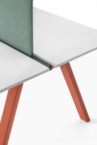 Стол ламинированный с перегородкой PEDRALI Arki-Table Desk сталь, ЛДСП, ткань белый Фото 8