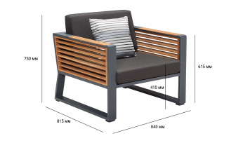 Кресло металлическое с подушкой-thumbs-Фото3