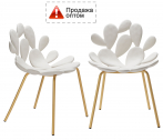Комплект пластиковых стульев Qeeboo Filicudi Set 2 металл, полиэтилен латунь, белый Фото 1