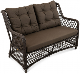 Диван двухместный плетеный с подушками-thumbs-Фото1