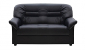 Диван прямой двухместный Профдиван Премьер дерево, кожа черный Фото 2