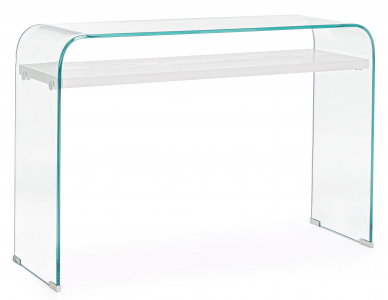 Стеклянный консольный стол Garden Relax Wood незакаленное стекло, МДФ прозрачный, белый Фото 1