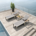 Шезлонг-лежак текстиленовый с подушкой Higold Geneva алюминий, тик, текстилен Фото 4