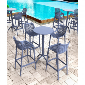 Стул пластиковый барный Siesta Contract Air Bar 75 стеклопластик темно-серый Фото 8