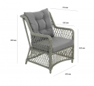 Кресло плетеное с подушками ReeHouse Titulo алюминий, искусственный ротанг, олефин лунный свет, темно-серый Фото 2
