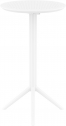 Стол пластиковый барный складной Siesta Contract Sky Folding Bar Table 60 сталь, пластик белый Фото 10