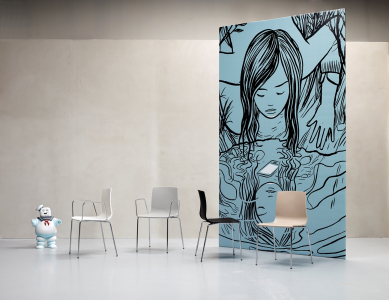 Стул пластиковый Scab Design Alice сталь, технополимер хром, антрацит Фото 5