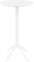 Стол пластиковый барный складной Siesta Contract Sky Folding Bar Table 60 сталь, пластик белый Фото 11
