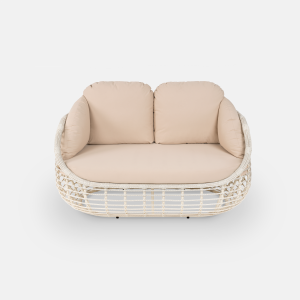 Комплект плетеной мебели ReeHouse Lotus алюминий, искусственный ротанг, олефин, стекло доминикана, бежевый, белый сатин Фото 16