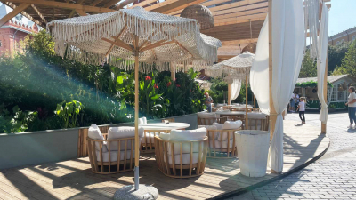 Зонт садовый плетеный Ø2.5 м Tagliamento Boho Macrame бук, хлопок натуральный Фото 10