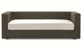 Диван плетеный с подушками Ethimo Cube искусственный ротанг, акрил коричневый, слоновая кость Фото 4