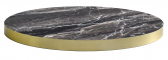 Столешница круглая PEDRALI Laminate ЛДСП, ABS-пластик черный мрамор, латунный Фото 1