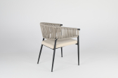 Кресло металлическое плетеное Caris Glory металл, роуп, ткань Фото 31