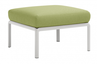 Пуф пластиковый с подушкой Nardi Komodo Pouf стеклопластик, Sunbrella белый, авокадо Фото 1