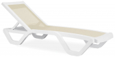 Шезлонг-лежак пластиковый Veranda Garden Marcel 2 полипропилен, текстилен белый, бежевый Фото 1