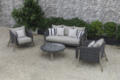 Комплект плетеной мебели Tagliamento Jura акация, алюминий, искусственный ротанг, полиэстер серый, натуральный Фото 6