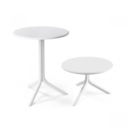 Стол пластиковый обеденный Spritz + Spritz Mini, белый, Ø605х400-765 мм