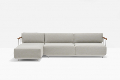 Диван угловой мягкий PEDRALI Arki-Sofa сталь, алюминий, тик, ткань белый, серый Фото 5