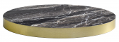 Столешница круглая PEDRALI Laminate ЛДСП, ABS-пластик черный мрамор, латунный Фото 1