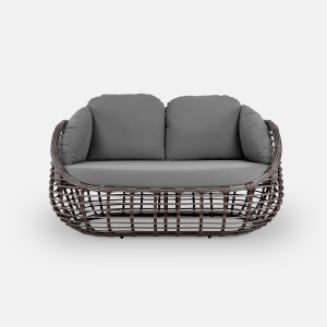 Комплект плетеной мебели ReeHouse Lotus алюминий, искусственный ротанг, олефин, стекло шоколад металлик, серый, графит Фото 12