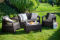Комплект пластиковой мебели Afina Yalta 2set  AFM-1020A Brown пластик с имитацией плетения коричневый Фото 1