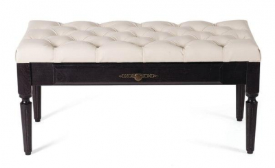 Комплект вешалка и банкетка Оливия Мебелик ДСП, береза, экокожа молочный Фото 2