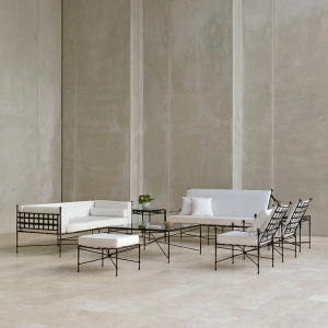 Столик стеклянный кофейный JANUS et Cie Amalfi сталь, стекло сланцевый, прозрачный Фото 5