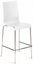 Стул пластиковый барный PAPATYA Icon-B сталь, полипропилен хромированный, белый Фото 1