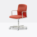 Кресло компьютерное PEDRALI Temps Low Back алюминий, стеклопластик, ткань белый, красный Фото 5