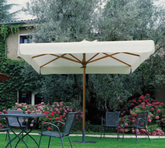 Зонт профессиональный 3х3 м Scolaro Palladio Standard дерево ироко, акрил слоновая кость Фото 1
