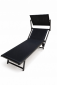 Шезлонг-лежак металлический Magnani 501 алюминий, текстилен черный Фото 6