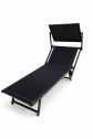 Шезлонг-лежак металлический Magnani 501 алюминий, текстилен черный Фото 6