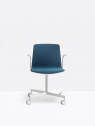Кресло офисное вращающееся PEDRALI Noa сталь, алюминий, поликарбонат, ткань белый, синий Фото 6