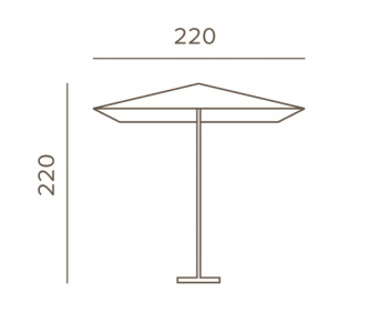 Зонт садовый Grattoni Cocoa алюминий, олефин антрацит, темно-серый Фото 2