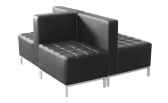 Диван модульный угловой Профдиван Трио дерево, металл, кожа черный Фото 5