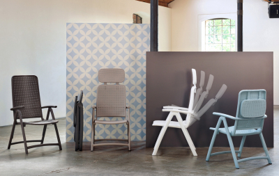 Кресло пластиковое складное Nardi Darsena стеклопластик кофе Фото 6