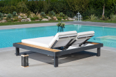 Лаунж-лежак двухместный CiCCAR Malibu алюминий, компакт HPL, ткань Фото 11