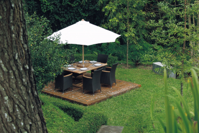 Зонт профессиональный Giardino Di Legno Para ироко, акрил слоновая кость Фото 5