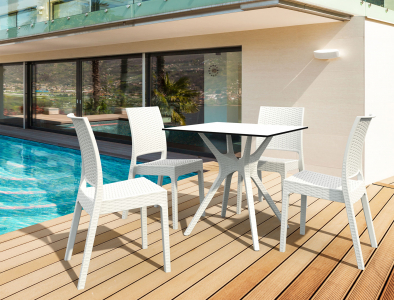 Подстолье пластиковое плетеное Siesta Contract Ibiza Legs Small стеклопластик белый Фото 7