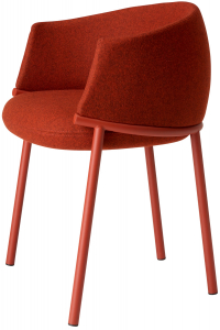 Кресло металлическое c обивкой Scab Design Koala сталь, технополимер, шерсть красный Фото 1