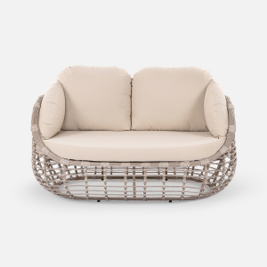 Комплект плетеной мебели ReeHouse Lotus алюминий, искусственный ротанг, олефин, стекло ирбис, бежевый, белый сатин Фото 22